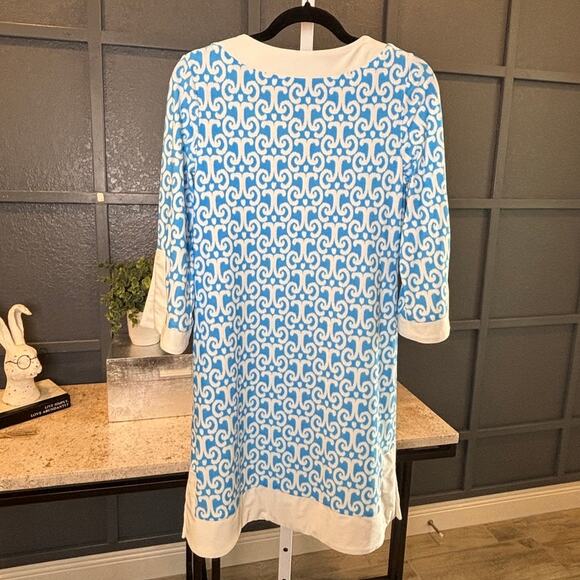 Jude Connally Womens Blue White Holly Retro Mini Summer Tunic Dress Size Small - Picture 2 of 6